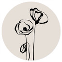 Naklejka na ścianę Line Art Two Poppies - Cats & Dotz - Round