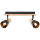 Spotbalken Emil, braun, 16,5 x 36,5 cm, Holz Innenleuchte
