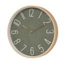 Horloge murale verte effet bois, horloge à quartz ronde avec chiffres clairs et look naturel 30x30x4 cm