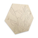 Hexagone - Bois 1X Studio - Dessin au trait Floral