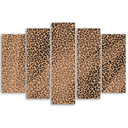 5 stykke lærredsprint, Leopard Leopard Pels Patches Mønster