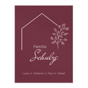 Personalisierbares Poster Familie Haus - weinrot
