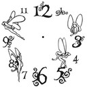 Sticker mural - Horloge fées