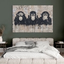Canvas schilderij Drie Apen Streetart Graffiti - Magnusson
