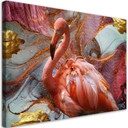 Canvasbillede, Abstraktion af lyserød flamingo