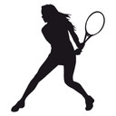 Muursticker Tennisspeelster 03