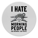 Dibond vægdekoration I hate morning people - Magnusson – print på aluminium (Alu-Dibond)