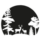 Wallsticker -  Skovsilhuette - rund