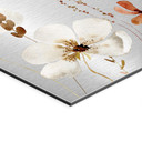Geborsteld Alu-Dibond met goud-, zilver- & kopereffect - Tere aquarelbloemen