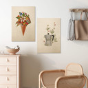 Plakat drewniany Frida Floral Studio - Kwiecisty rożek do lodów