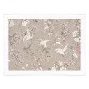 Plakat Bird Cranes w kolorze Cherry Blossom Rush Beige - Bloomery Decor