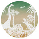 Naklejka na ścianę Adventure trip to dinosaurs - Ombre - Kikki Belle - Round