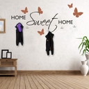 Muursticker Home sweet Home (2-kleurig) incl. 5 haken