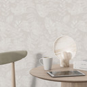 Tapet med mønster af planter, tropiske blade, beige - Bloomery Decor