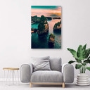 Tableau sur toile, Rochers dans une mer turquoise