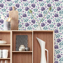 Tapet med mønster - akvarelblomster 03 - violet