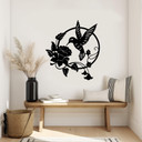 Wallsticker Kolibri og blomst