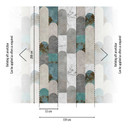 Geometrisk tapet i marmorutseende blågrå - non-woven tapet modern - art deco tapet
