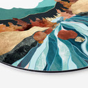 Wandbild Berg Land Fluss - SpaceFrog Designs - Rund - Alu-Dibond