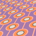 Retro look behang paars oranje - gestippeld Vliesbehang met grafisch monster - peel & stick structuu