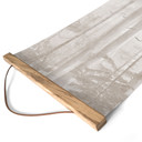 Textielposter Bos bij het meer in mist in beige - Ms Tiff - Panorama