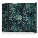 Paravent, Raumteiler freistehend, Trennwand - Oriental Carpet: Emerald Ornaments and Rubbed Patterns