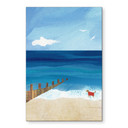 Wanddecoratie Zomerstrand met hond aan zee - Rivers - Alu-Dibond