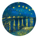 Sticker Mural rond van Gogh - Nuit étoilée 1888