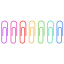 Wallsticker - Papirclips, farverige