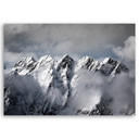 Canvasbillede, bjergtop om vinteren