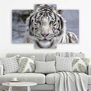 3 stykke lærredstryk Tiger Wild Animal sort og hvid