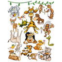 Wallsticker Mega Pakke Crazy Jungle