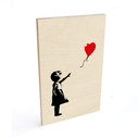 Plakat drewniany Banksy - Dziewczynka z czerwonym balonikiem