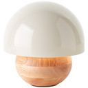 Tischleuchte Lorena, beige, 20,2 x 20 cm, Holz Pilzleuchte