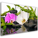 3 stykke lærred print Zen blomster bambus sten