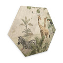Houten Wanddecoratie jungle dieren op grote safari - Ms Tiff