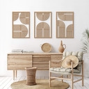 3D Holz-Wandpaneele Regenbogen (3-teilig) - MDF Natur - aus der Cosy Kollektion