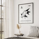 Poster Geometrische Vis Origami - Krygowski