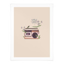 Plakat Retro Radio w kwiaty - Frida Floral Studio