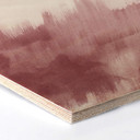 Hexagone - Placage bois de bouleau - Nouveauprints - Coups de pinceau d'aquarelle (rose)