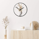 Wanduhr aus Glas - Kubistika - Goldener Zweig - Ø 30 cm