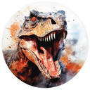 Fototapeta Dinozaury - T-Rex: Dzikie oblicze prehistorii - Jaszke - Round - tapeta flizelinowa/tapet