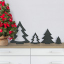 Lettres décoratives en bois MDF – Set de Sapins (4 pièces)
