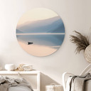 Tableau sur alu-Dibond rond Davidsson - Lac et montagnes en harmonie pittoresque