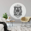 Zelfklevende Muurcirkel Korenkova - Tiger King