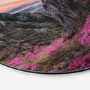 Tableau sur alu-Dibond rond Seo - Paysage rocheux au coucher du soleil