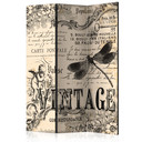 Paravent Séparation de pièce - Correspondance style vintage, 3 pièces