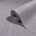 Tapeta z włókniny wzór w jodełkę, grafika 3D, nowoczesna w kolorze szarym