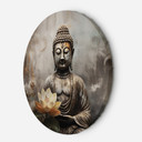 Rundt lærredsbillede Mediterende Buddha abstrakt