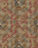 Fototapet vægmaleri med motiv vintage orientalsk tæppemønster i rød blå beige 2,7 x 2,12 m
